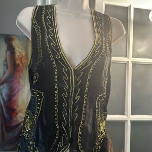 Urban Velvet Embroidered Vest S